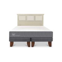 Cama Europea CIC Base Dividida 2 Plazas Smart + Respaldo Torino Alpino