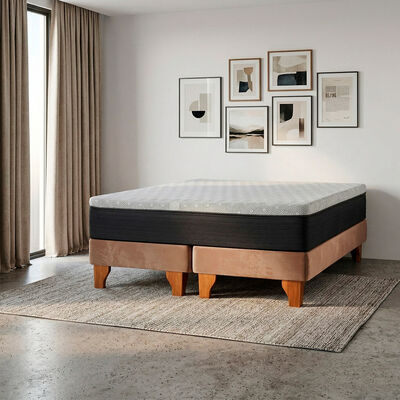 Cama Europea Latam Home 2 Plazas New Top BD Beige