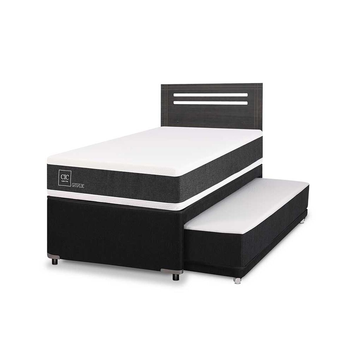 Cama Nido CIC Base Normal 1,5 Plazas Ortopedic + Respaldo Munich