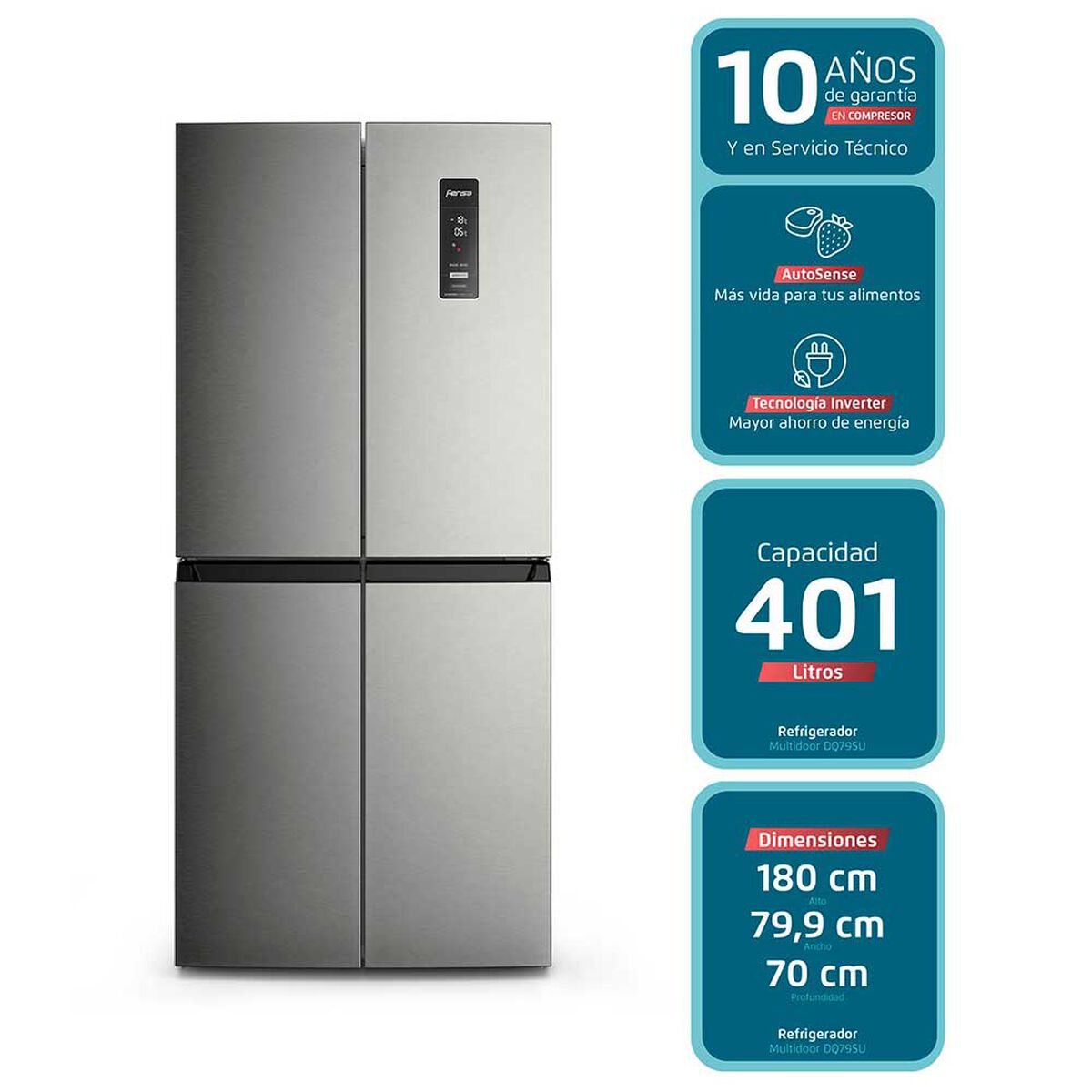 Refrigerador Multidoor Fensa DQ79SU 401 lts.