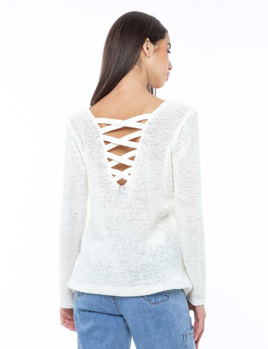 Sweater Liso Cuello Redondo Mujer Icono