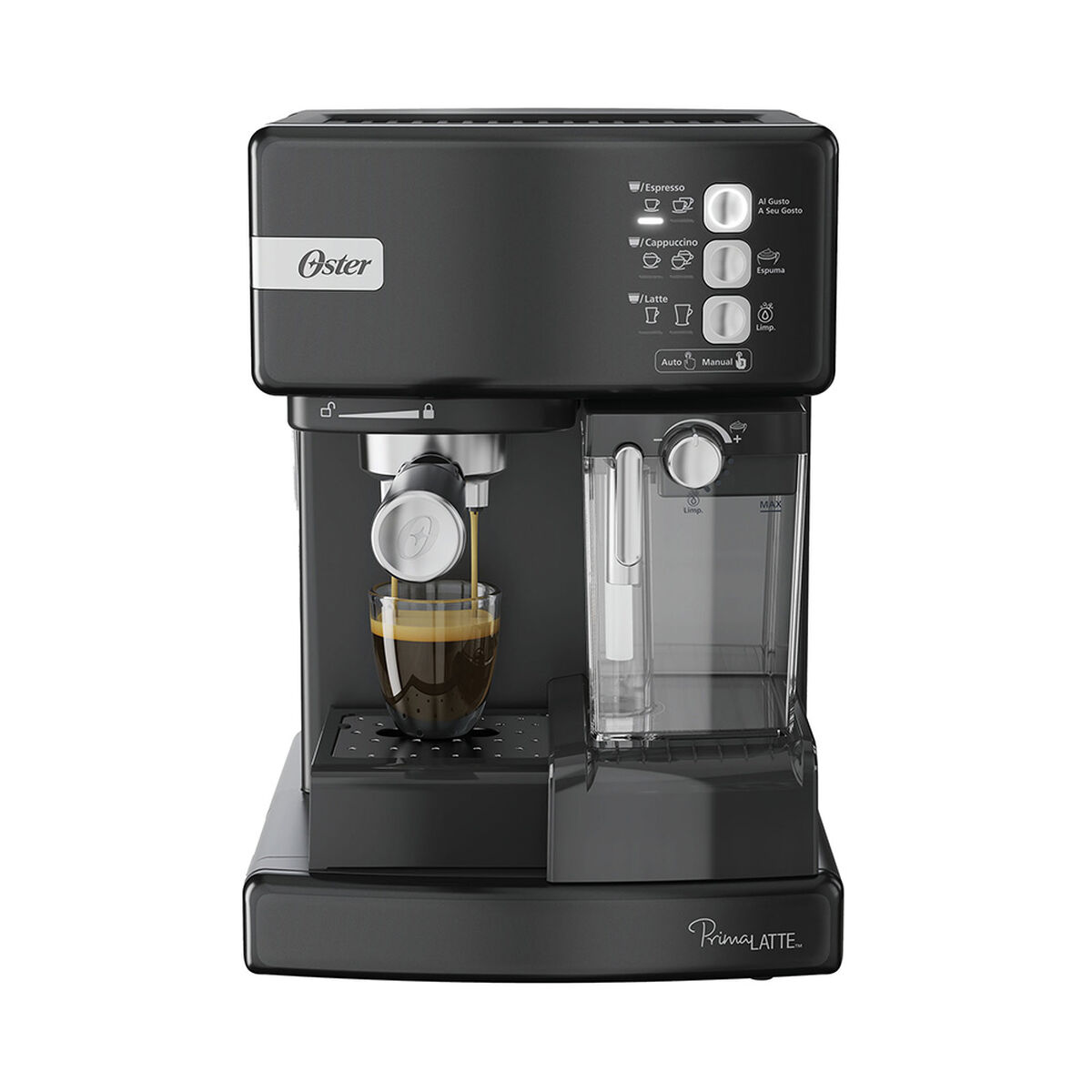 Cafetera de Espresso Oster Negra PrimaLatte 1,2 lts.