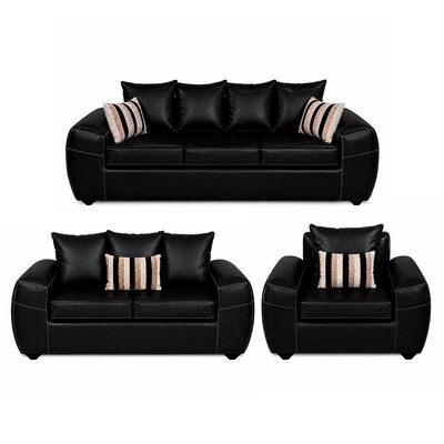 ELEGANT DETAIL Juego de Living Elegant Detail New Houston 3-2-1 Cuerpos Negro