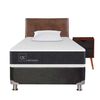 Box Spring CIC 1,5 Plazas New Ortopedic + Respaldo + Velador Baker + Almohada