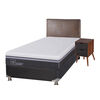 Box Spring CIC 1,5 Plazas Ortopedic Advance + Respaldo + Velador Baker