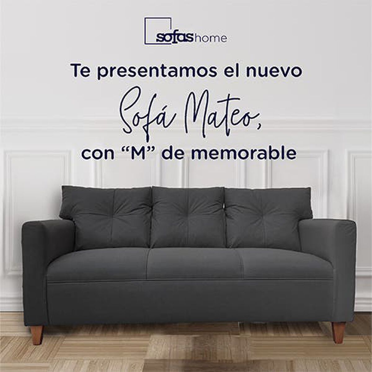Sofá Sofás Home Mateo 3 Cuerpos Grafito