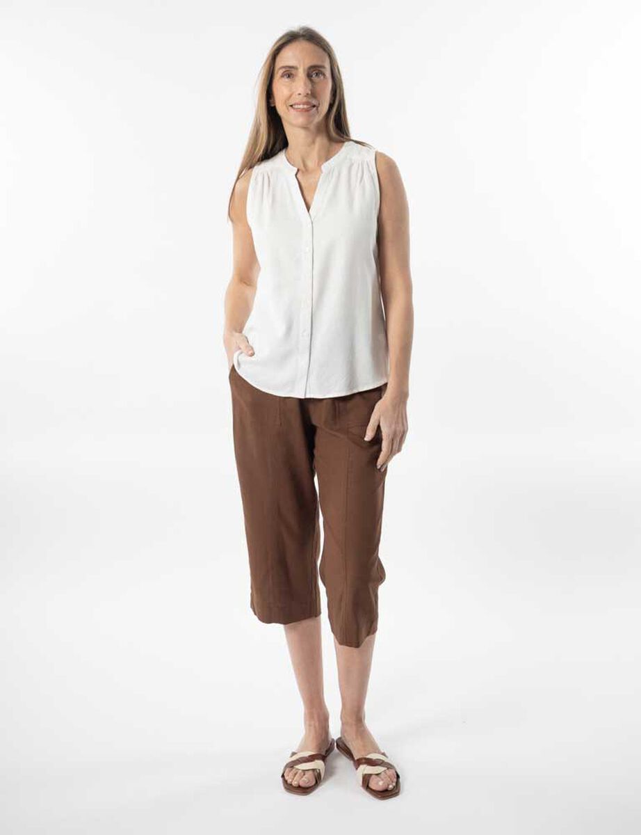 Blusa Lino Sin Mangas Mujer Portman Club