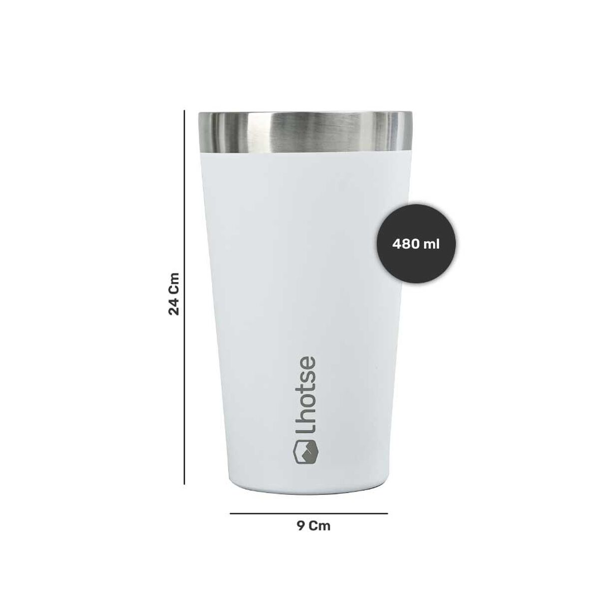 Vaso Térmico Insulado Camping Lhotse 480 ml Blanco