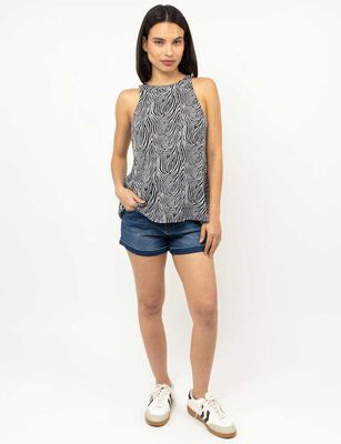 Imagen 2 del producto Polera Sin Mangas Mujer Fiorucci Animal, Blanco, Navy, Negro