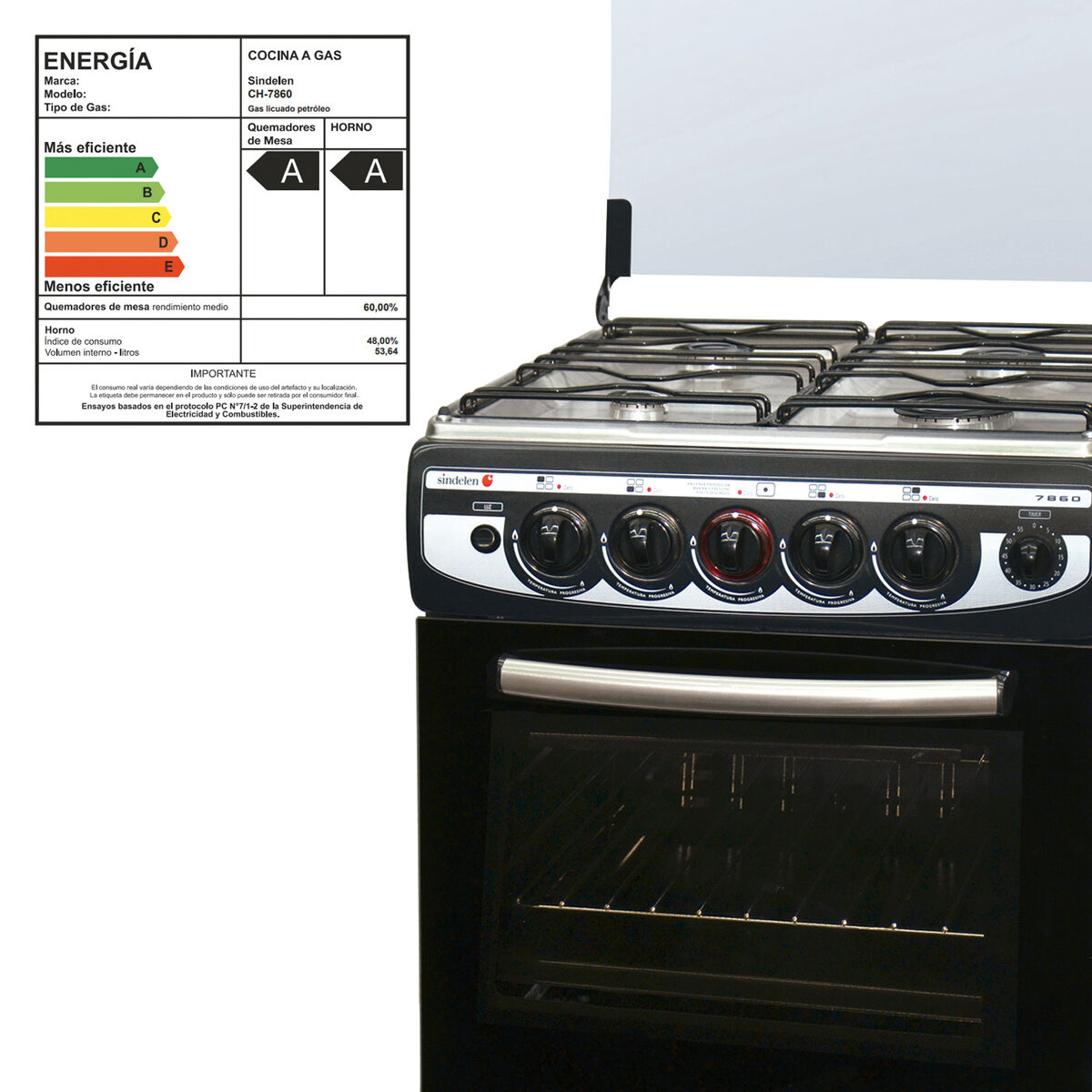 Cocina a Gas Sindelen CH-7860NG 4 Quemadores