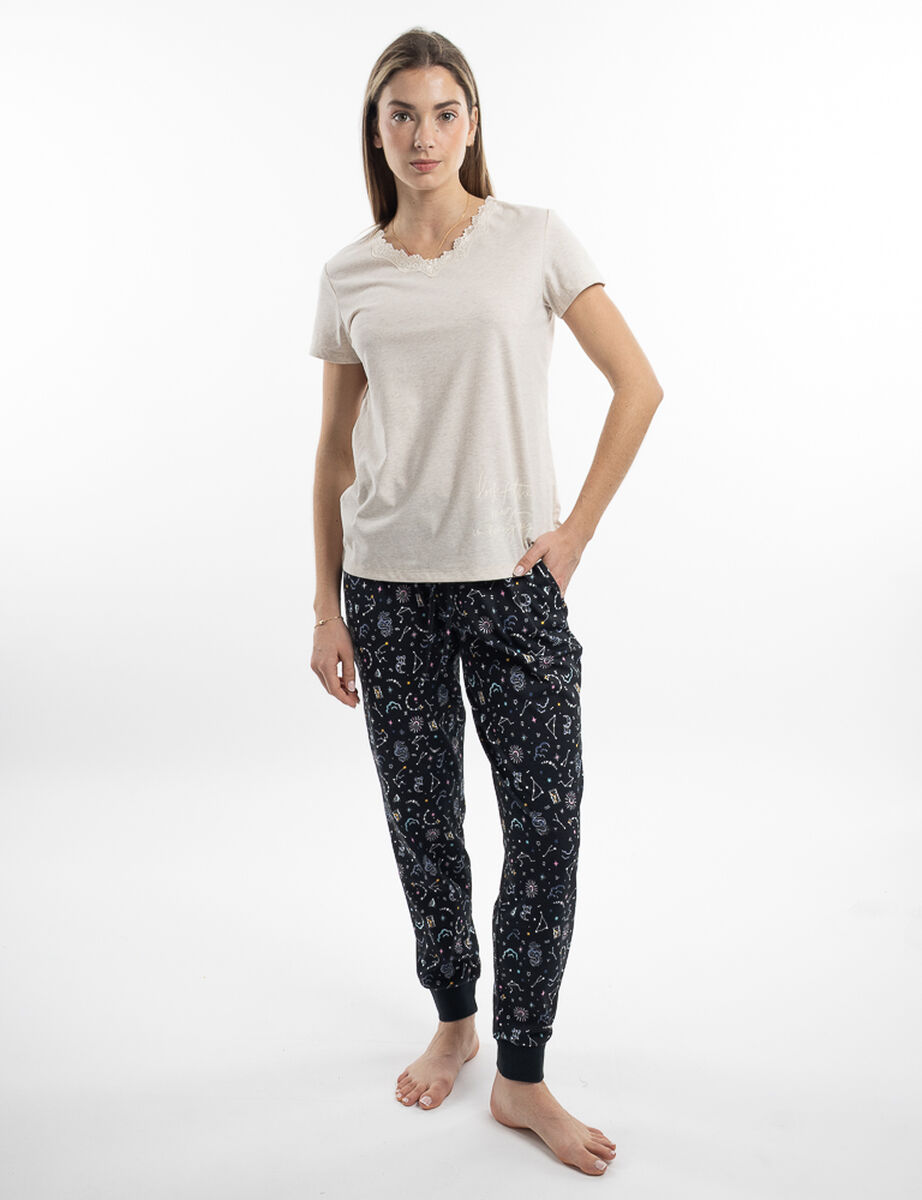 Polera de Pijama Manga Corta Jersey Mujer Portman Club
