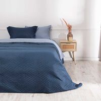 Set Quilt + Juego de Sábanas Mashini 1,5 Plazas Liso Azul
