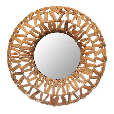 Imagen 1 del producto Espejo Mimbre Natural Vgo para Colgar Circular 46 cm Beige