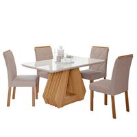 Juego de Comedor Decocasa Agata 4 Sillas Off White