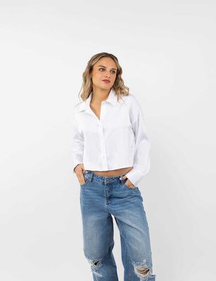 Imagen 1 del producto Blusa Crop Manga Largas Mujer Icono Blanco, Burdeo, Cafe, Negro