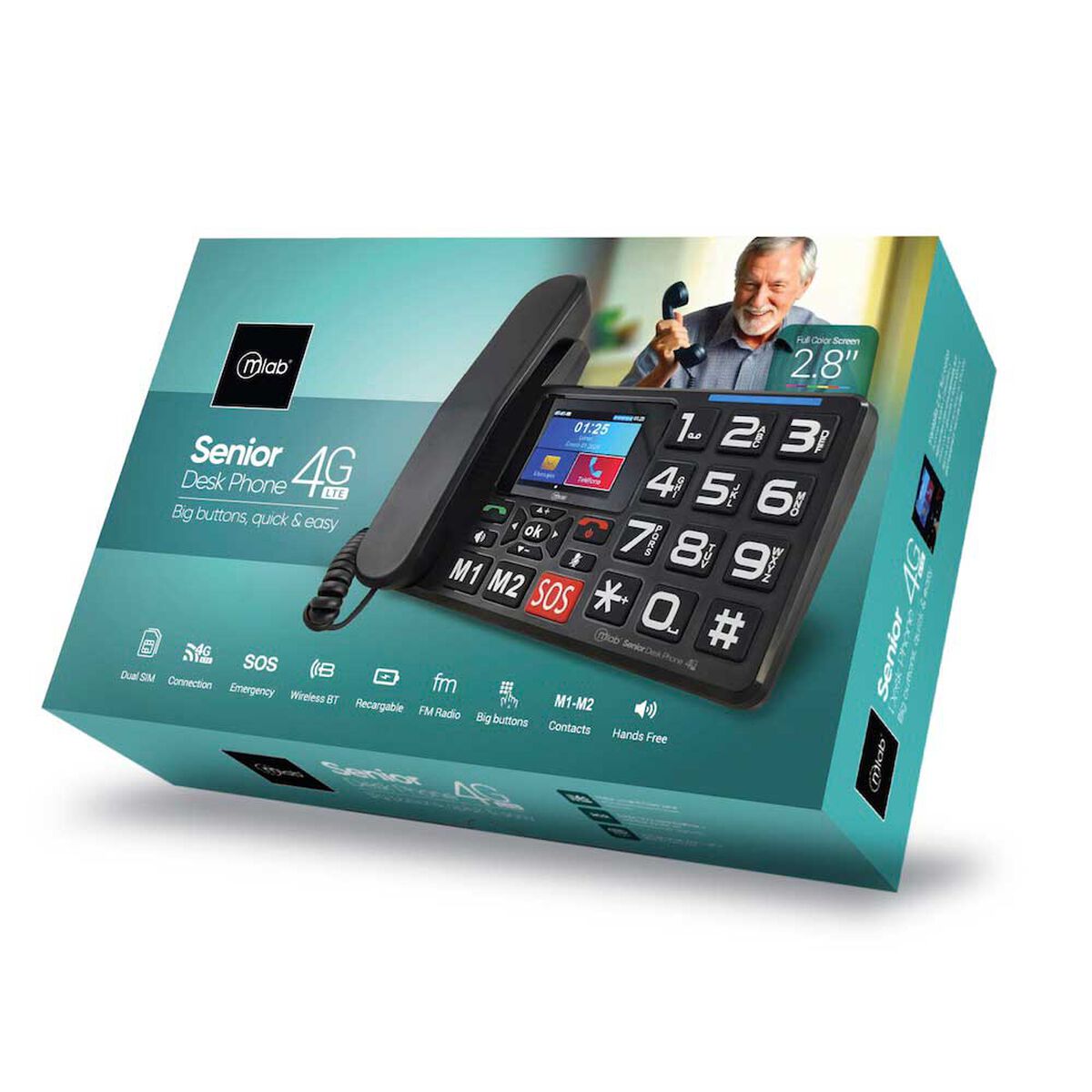 Telefono Senior Desktop Mlab    9440 2,8" Negro Liberado
