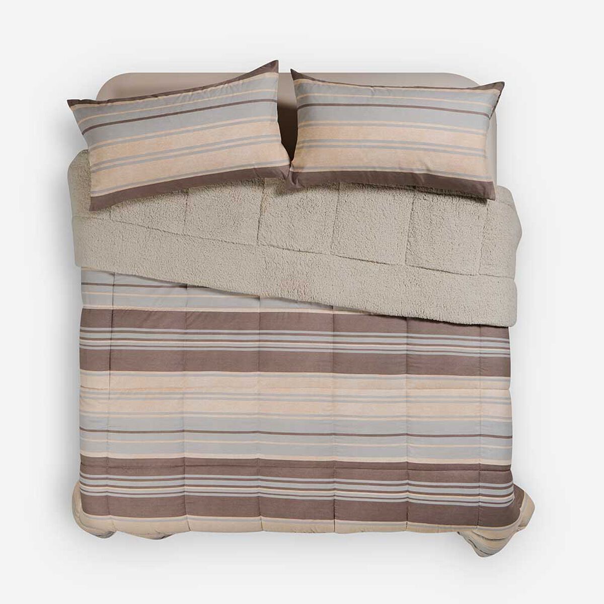 Plum&oacute;n Rosen King Sherpa Alaska Louise Caf&eacute;/Beige/Gris