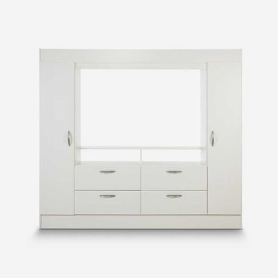 Clóset TV Hasta 55" CIC Baker 2 Puertas 4 Cajones Blanco