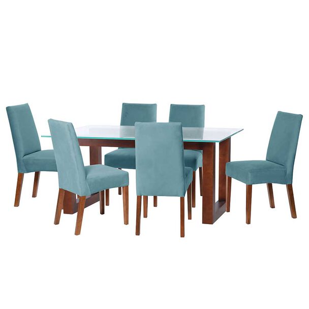 Juego de Comedor Latam Home Pamplona Granada 6 Sillas PU Rojo