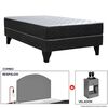 Combo Celta Cama Europea 1,5 Plaza Cádiz 190 x 105 cm + Respaldo + Velador Casanova 1,5 Plazas Gris