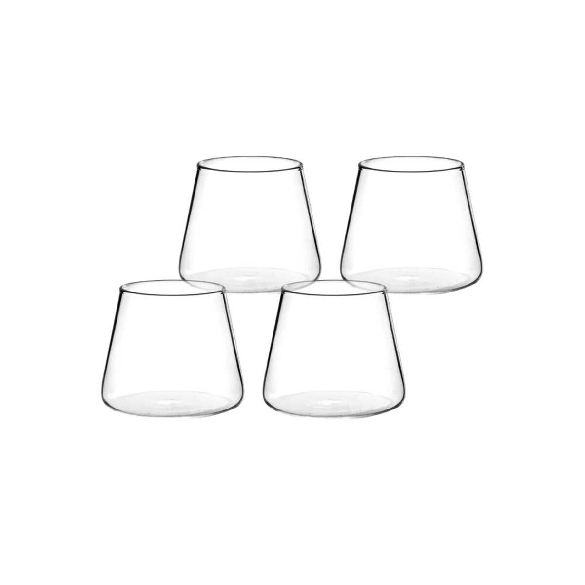 Pack 4 Vasos de Vidrio Simplit Estilo Japonés 320 ml