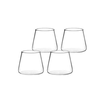 Pack 4 Vasos de Vidrio Simplit Estilo Japonés 320 ml