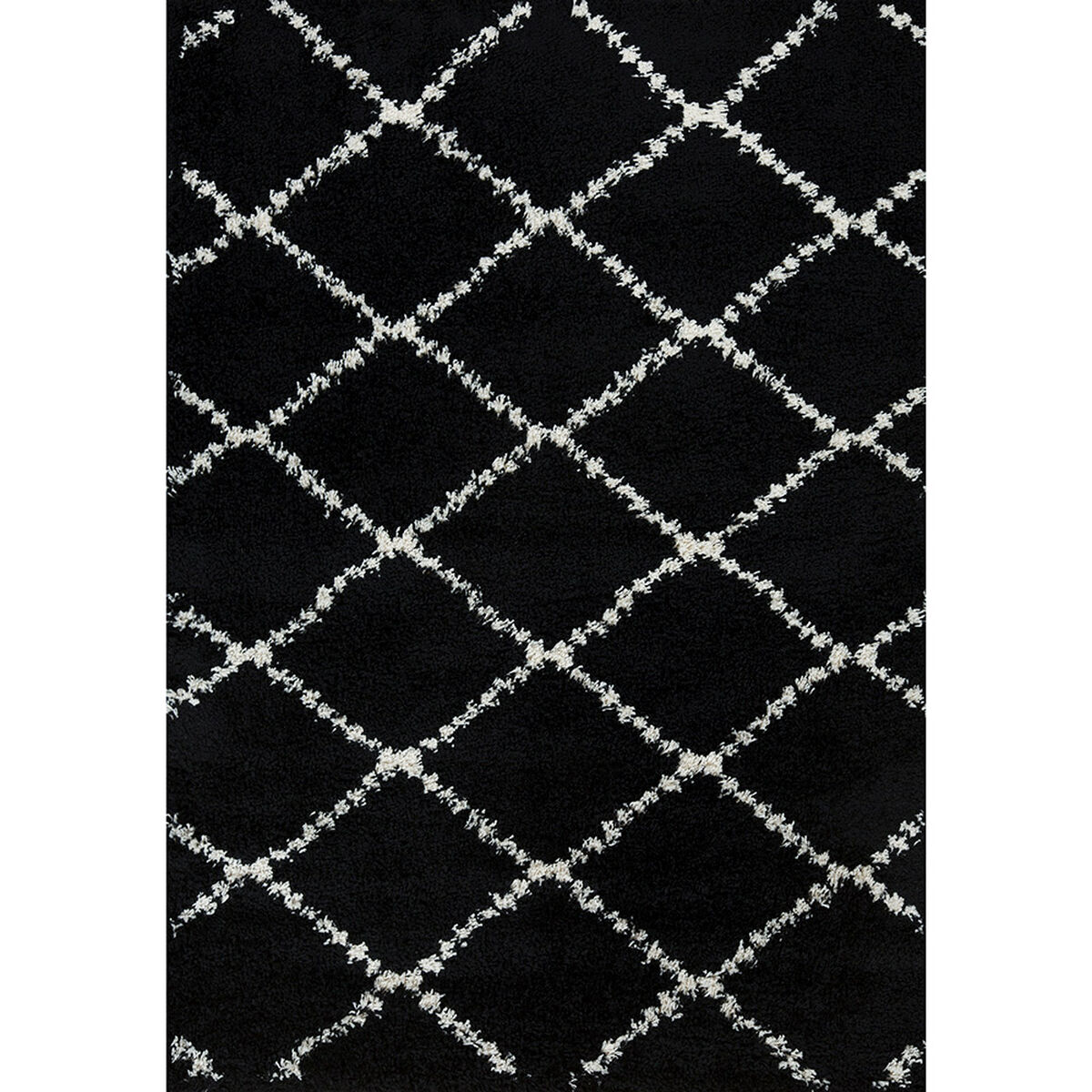Bajada de Cama Idetex Shaggy Cell 133 x 180 cm Negro