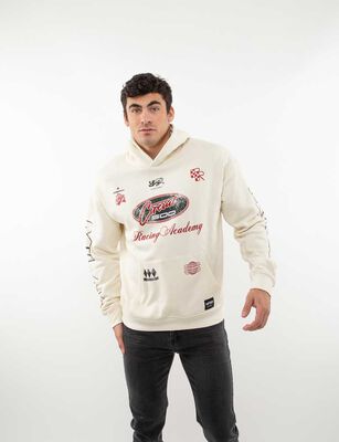 Imagen 1 del producto Poleron Hoodie Hombre Icono Blanco, Negro