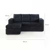 Sofá Modular Kea Rodas 3 Cuerpos Negro