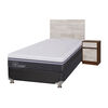 Box Spring CIC 1,5 Plazas Ortopedic Advance + Respaldo + Velador