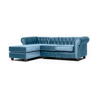 Sofá Seccional Barra Design Chesterfield Izquierdo 3 Cuerpos Petróleo