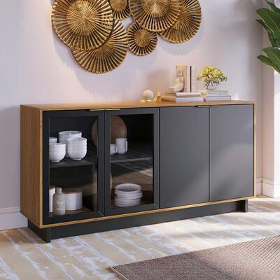 Imagen 2 del producto Buffet Onessta Vittoria 4 Puertas Café y Negro