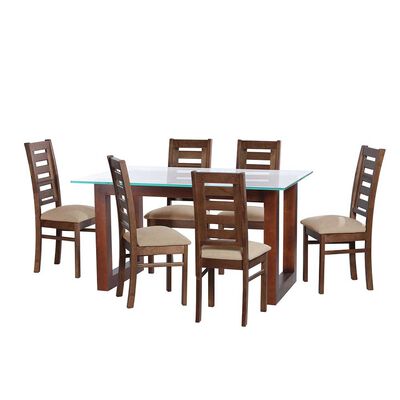 Juego de Comedor Latam Home Pamplona Salamanca 6 Sillas Lino Beige