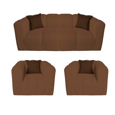 Imagen 1 del producto Juego de Living A&M Home Leonol 3,1,1 Cuerpos Café