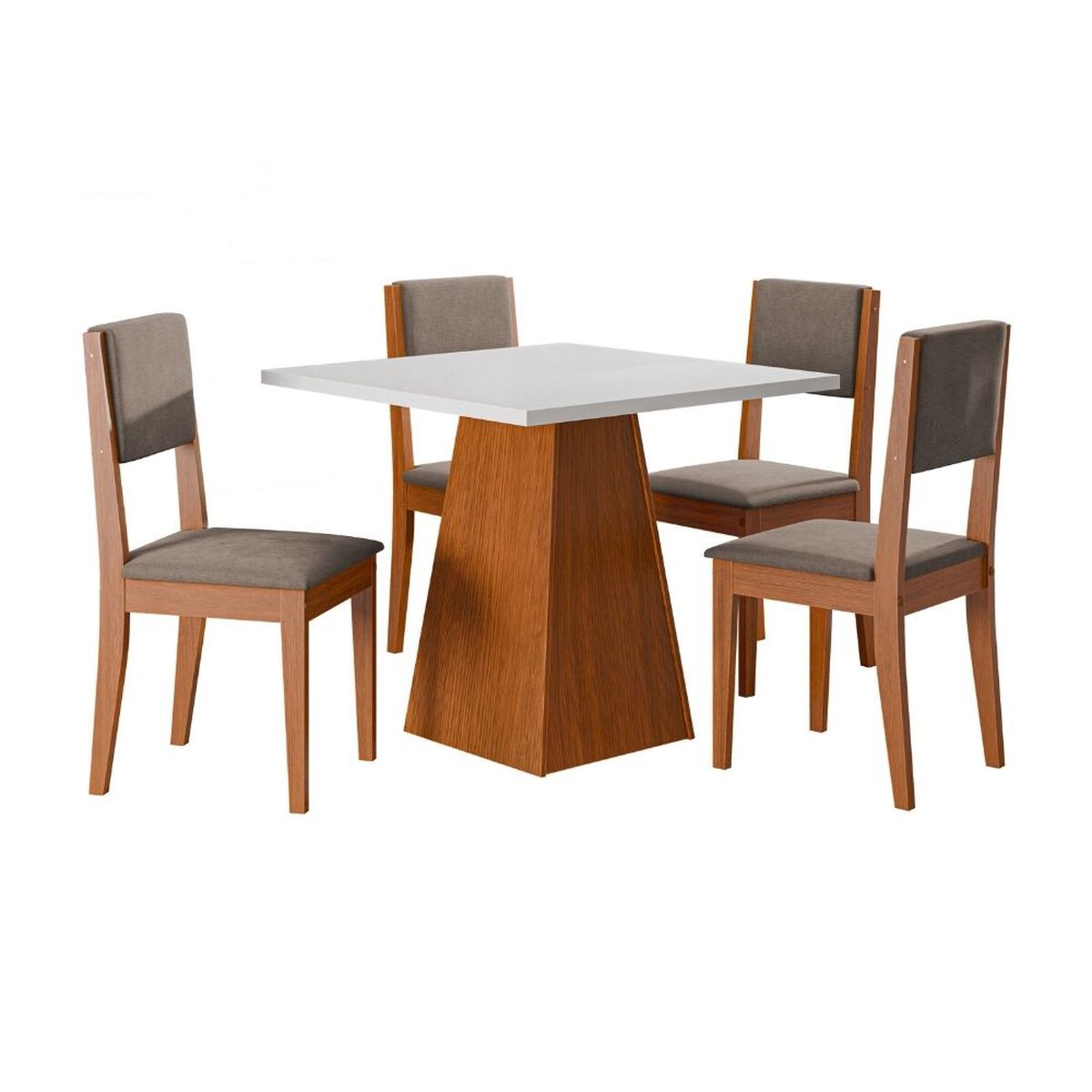 Juego de Comedor Cuadrado Exit Trento 4 Sillas Blanco