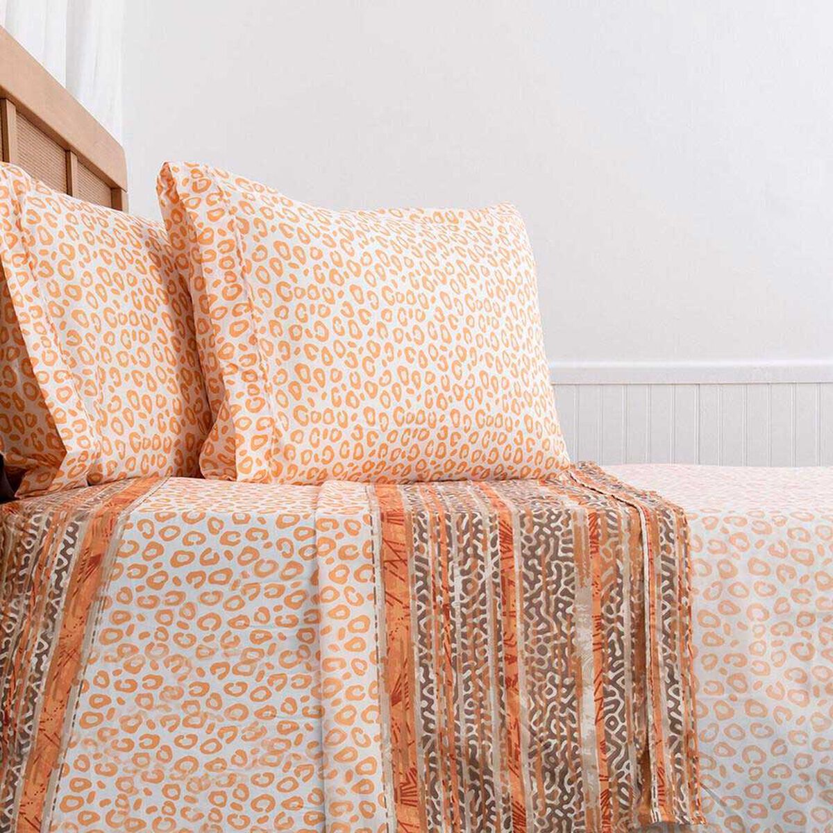 Juego de S&aacute;banas Plumetti King Estampada Tamarin