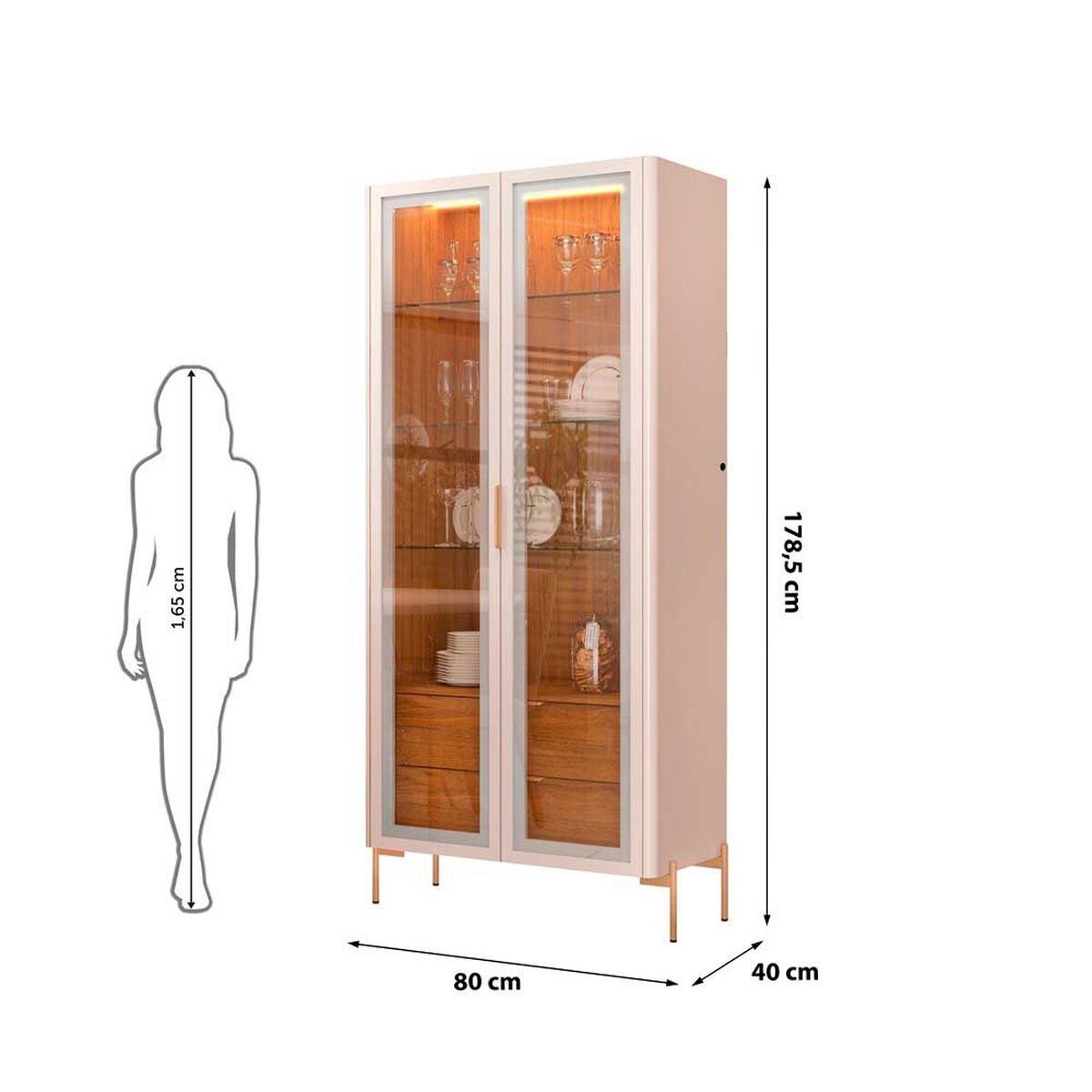 Vitrina Altavision Olivia Blanco Crema