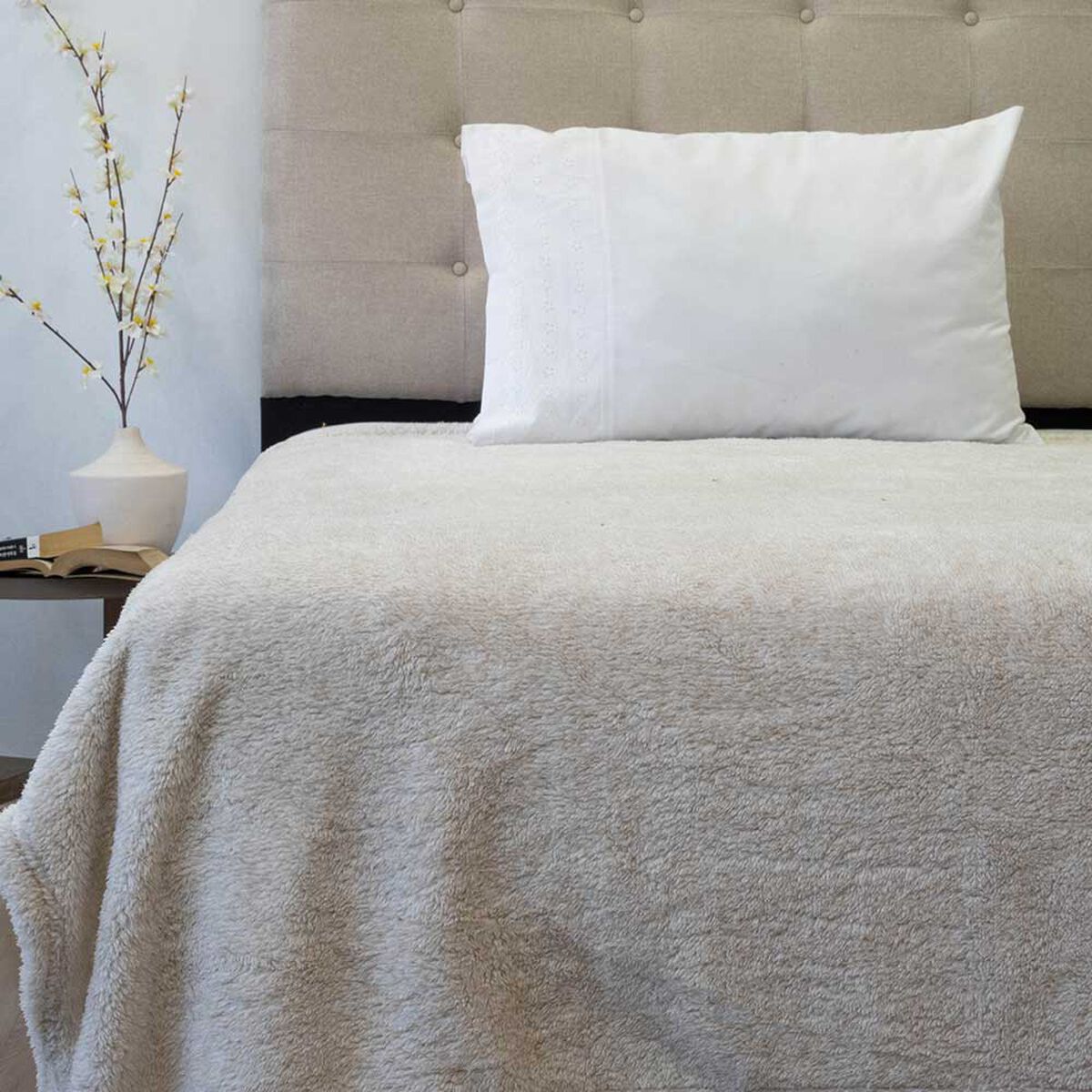 Frazada Poliéster Doral 1,5 Plazas Deluxe Beige