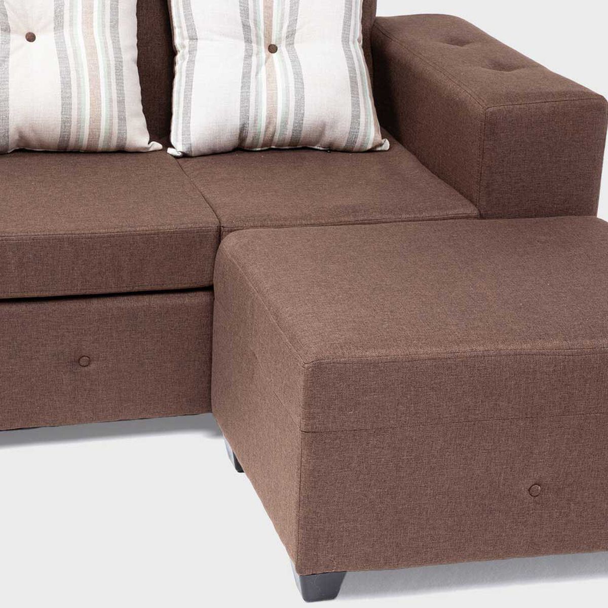 Sofá Seccional Mexx Muebles Ginebra 5 Cuerpos Chocolate