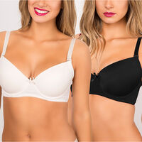 Pack 2 Sostenes Mujer Palmers Blanco, Beige