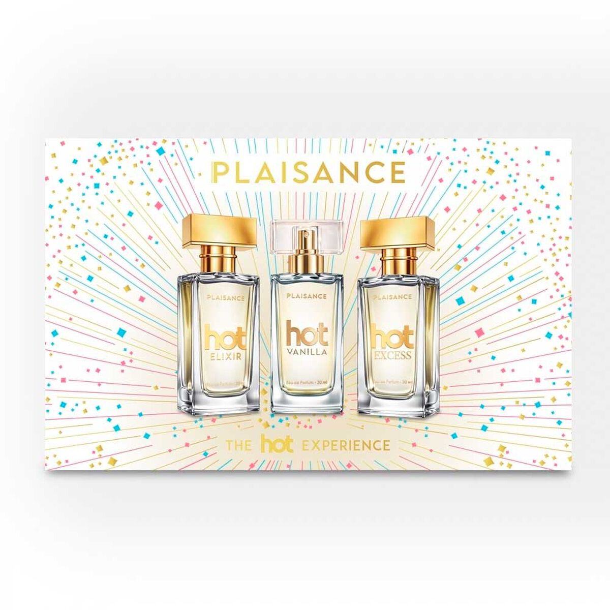 Set Perfume Plaisance Mujer Hot Experience Elixir 30 ml + Vainilla + Excess