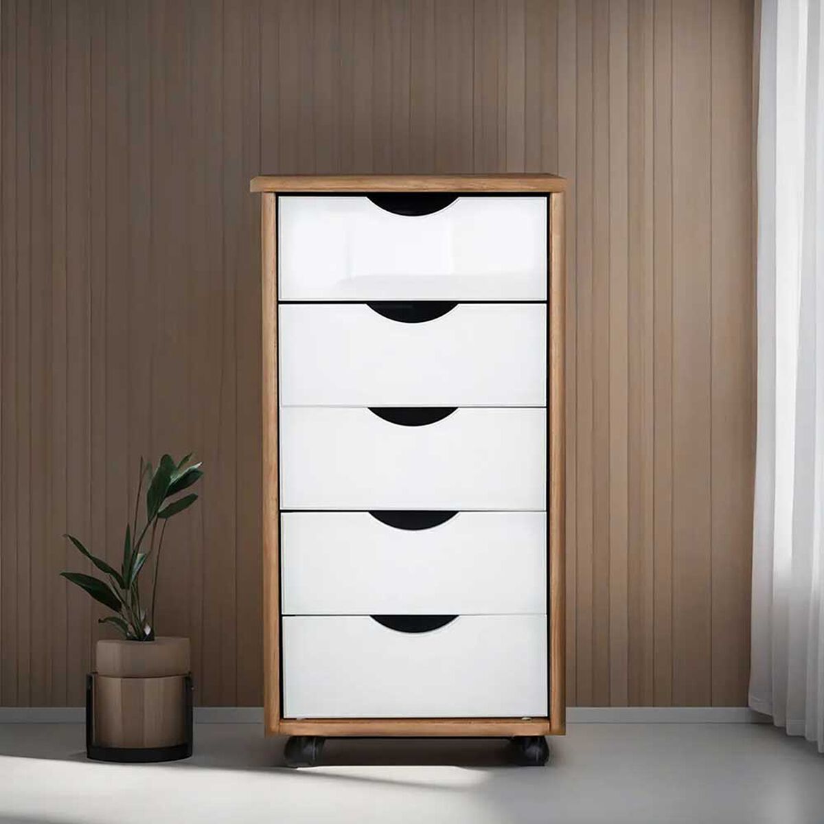 Gabinete Vekkahome Lucia 5 Cajones Café