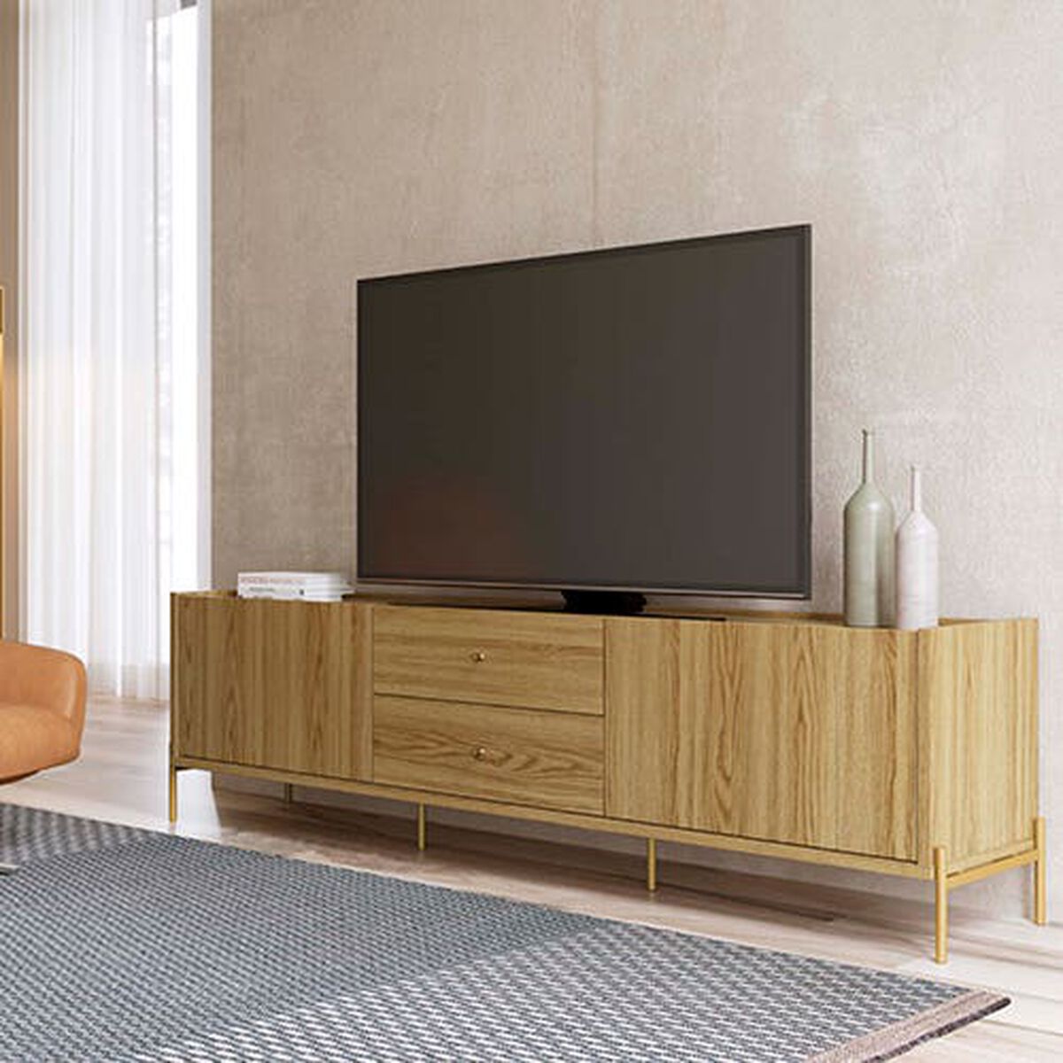 Rack TV Decocasa Jasper Hasta 50" Castaño