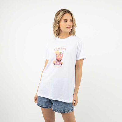 Polera Con Estampado Manga Corta Mujer Icono Color-1