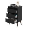 Velador Onessta Wood 3 Cajones Negro
