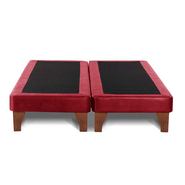 Base Europea Dividida Latam Home 2 Plazas Zen Cuero Rojo