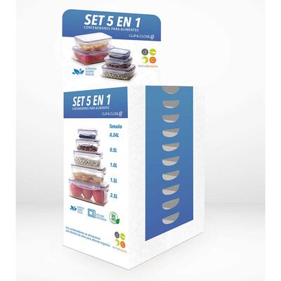 Imagen 1 del producto Set Contenedores de Plástico Diseño y Cocina 5 Piezas