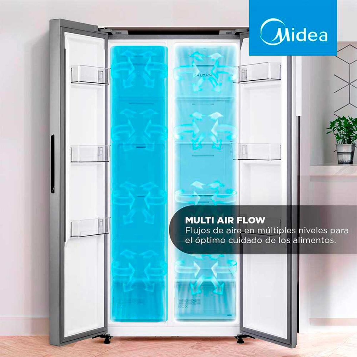 Refrigerador Side by Side Midea MDRS619FGE50 460 lts.