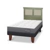 Cama Europea CIC 1,5 Plazas Anatomic + Respaldo Torino Olivo