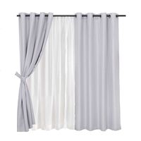 Set de Cortinas Mashini Atacama 140 x 220 cm Gris